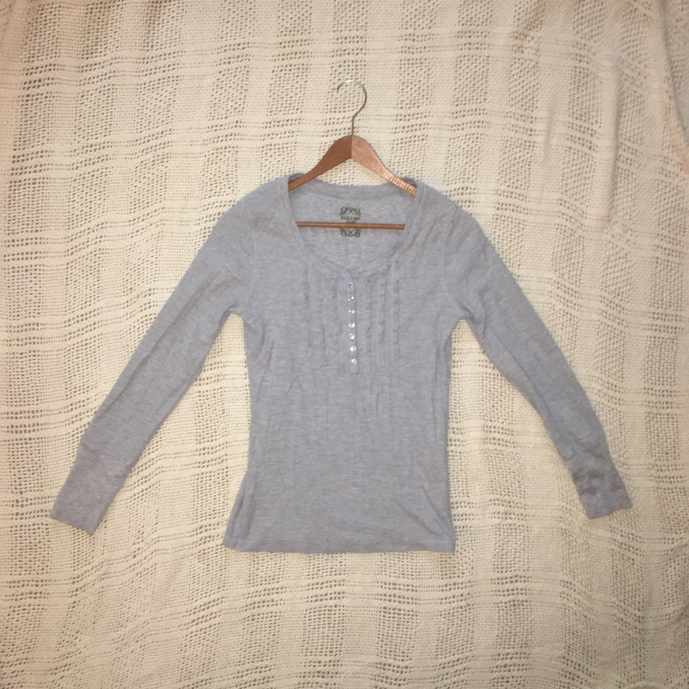 Long Sleeve Shirt with Ruffles & Buttons
